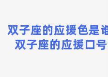 双子座的应援色是谁 双子座的应援口号